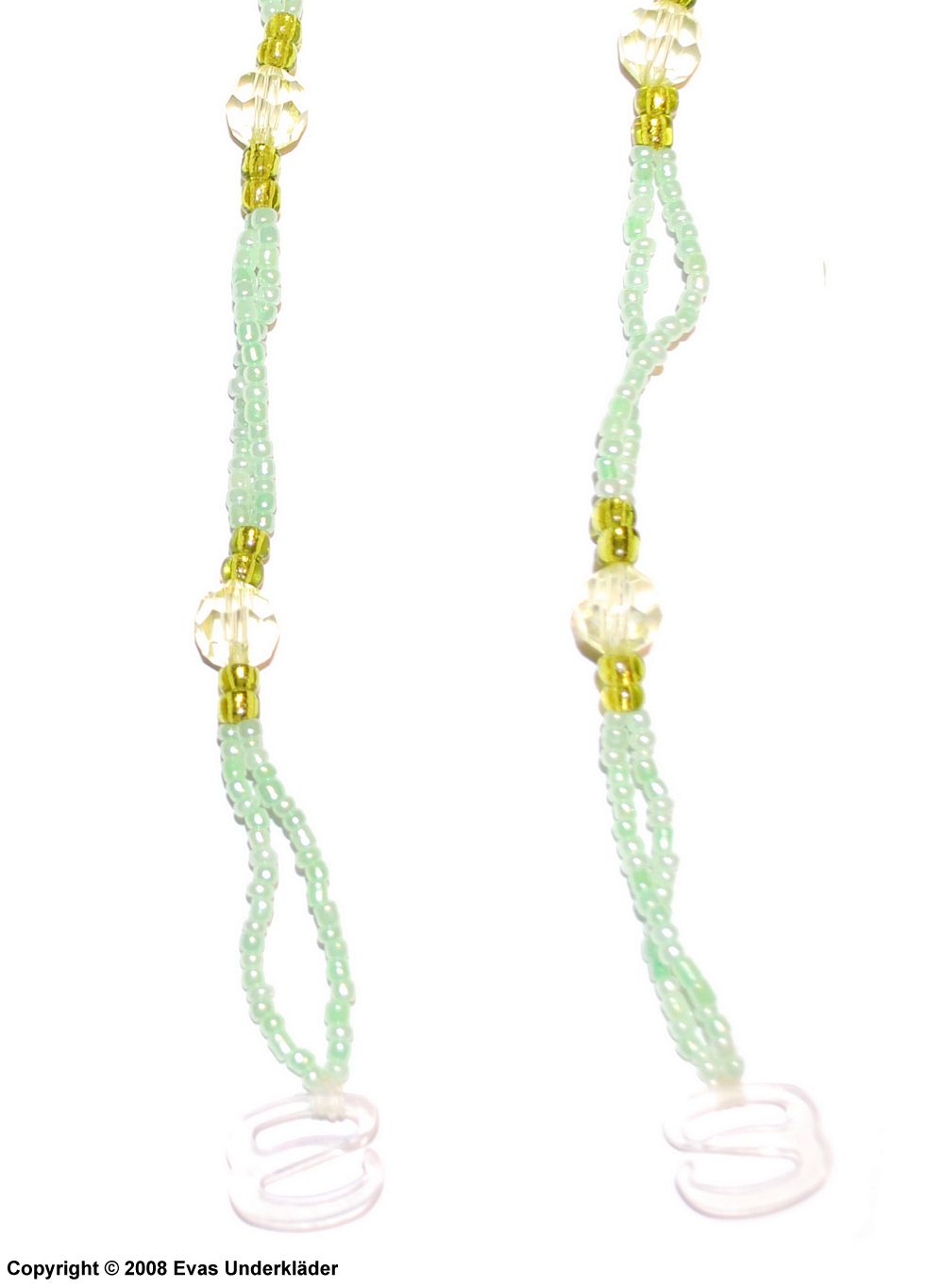 Bra straps with beads